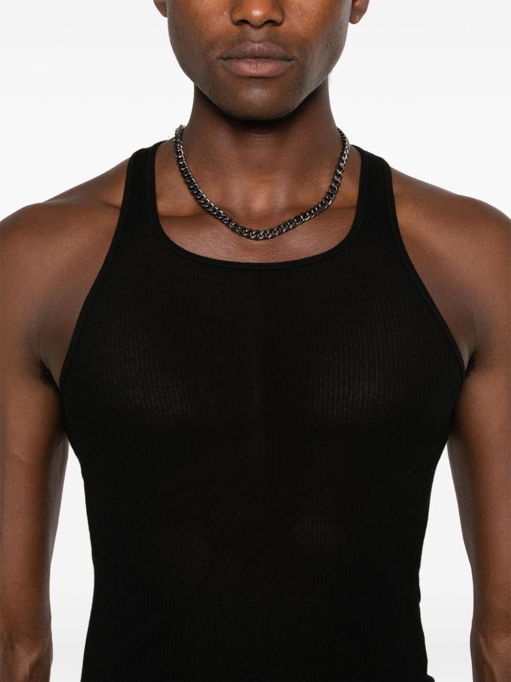 Shop Rick Owens Basic Fine-ribbed Tank Top In Black