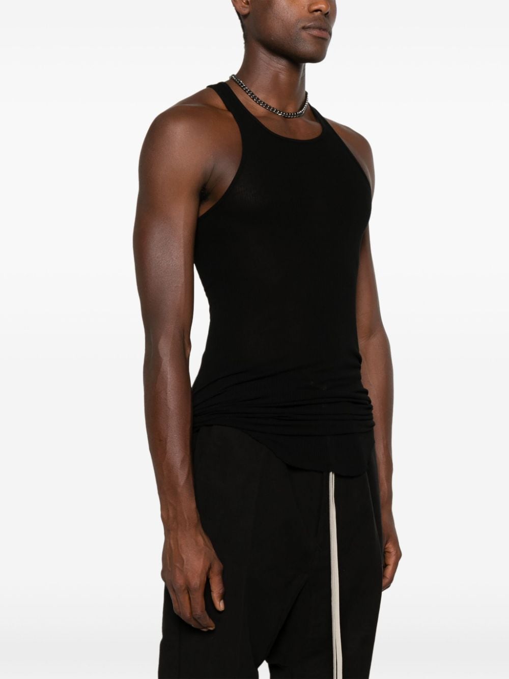 Shop Rick Owens Basic Fine-ribbed Tank Top In Black