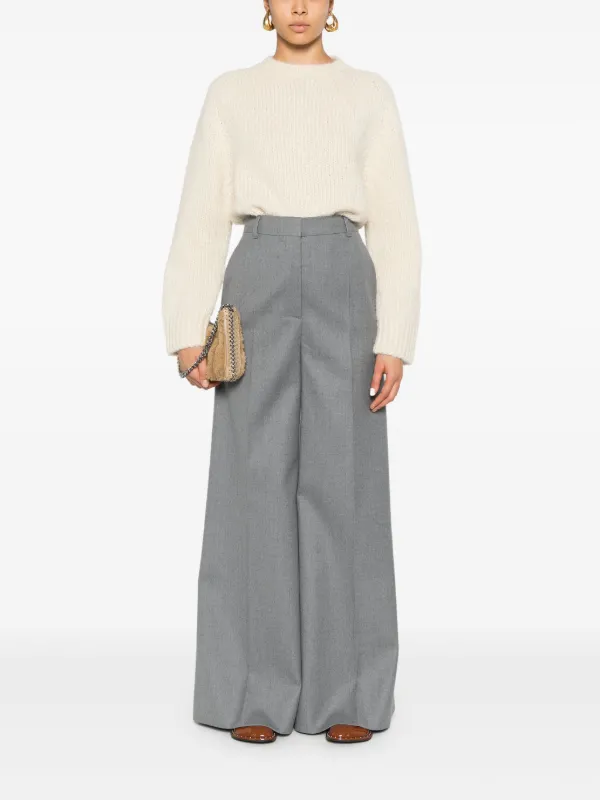 【stella-mccartney】ハイライズワイドレッグパンツ Stella McCartney ハイライズ ワイドパンツ | グレー | FARFETCH JP