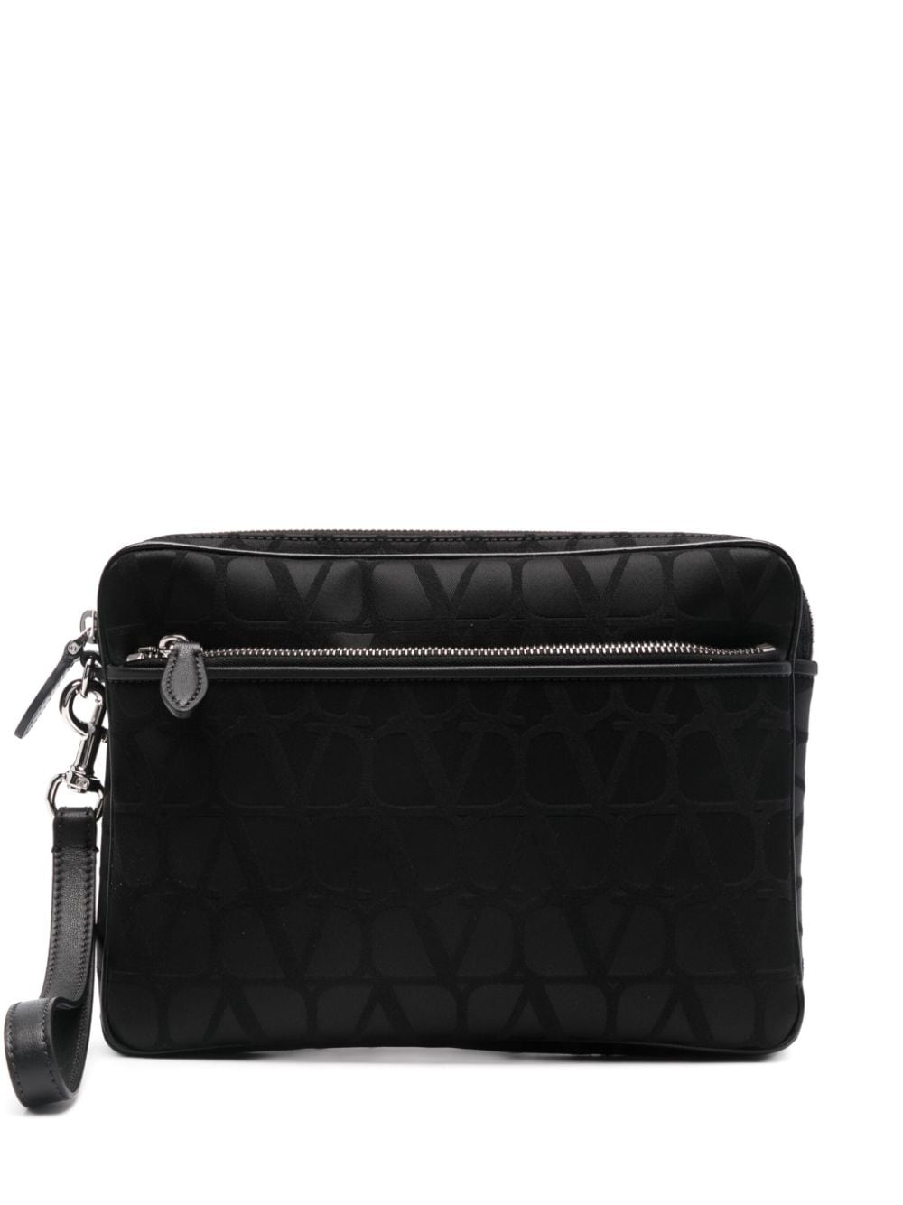 Valentino Garavani Toile Iconographe Clutch In Black