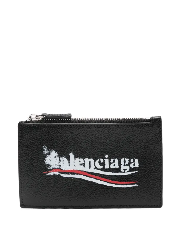 Balenciaga logo print Card Holder Black FARFETCH CA