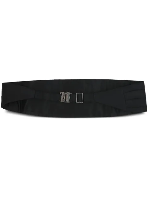 Zegna silver hardware silk belt 