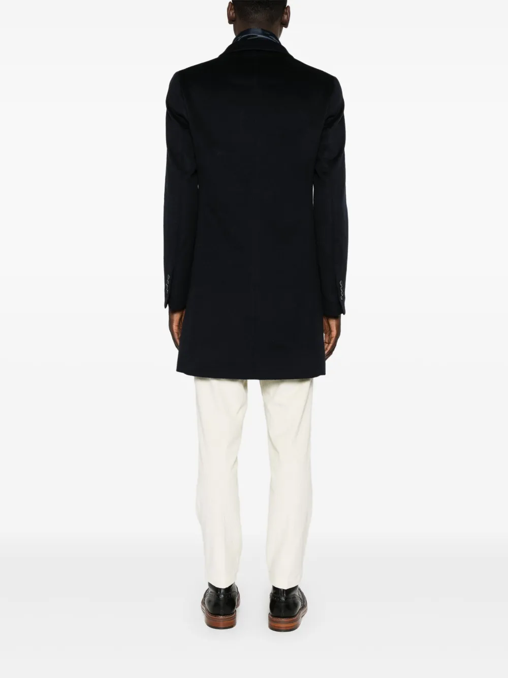 Herno Gelaagde jas met enkele rij knopen Blauw