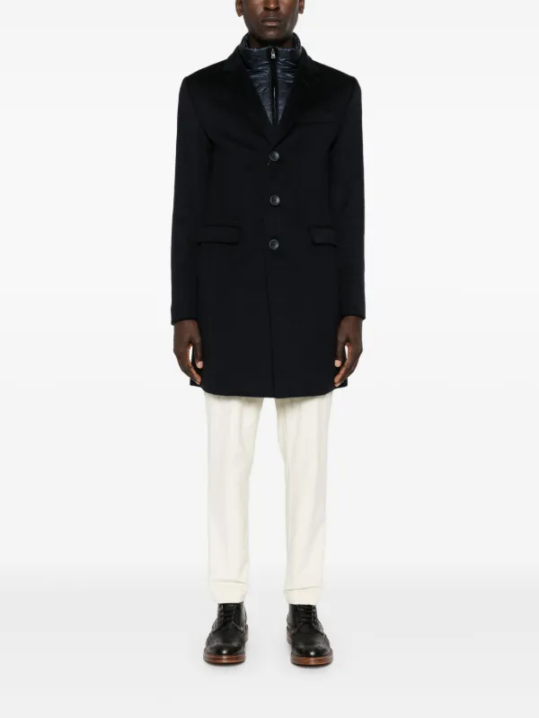 【関税＆送料込み】Herno Medium Quilt Clothing Herno Layered single-breasted Coat | Blue | FARFETCH