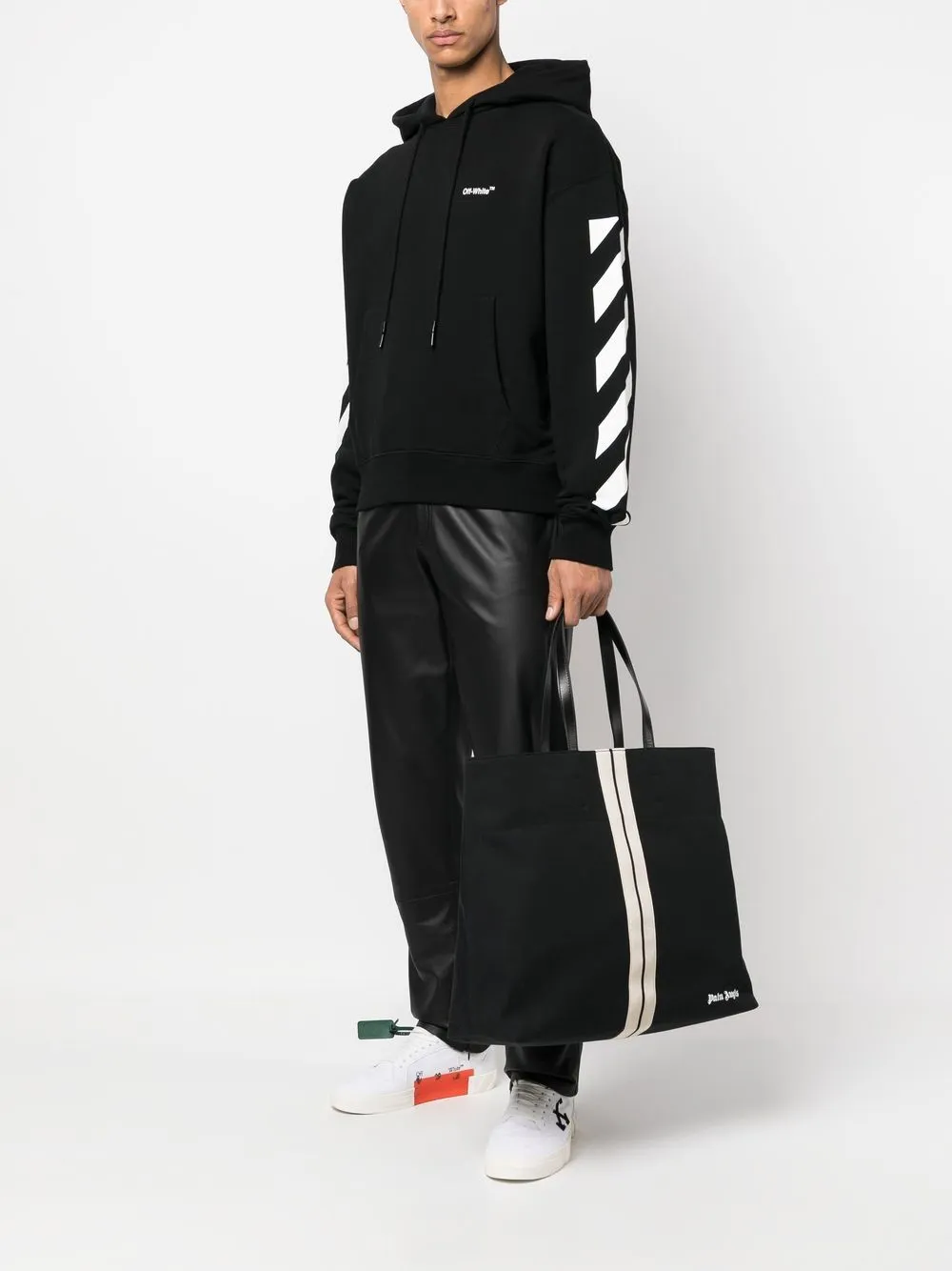 Palm Angels Shopper met logoprint Zwart