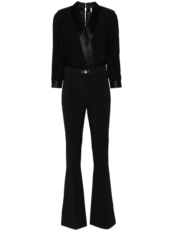 オールインワン・サロペット ELISABETTA FRANCHI Women Jumpsuits TU05153E2110 BLACK Elisabetta Franchi Knitted Jumpsuit | Black | FARFETCH