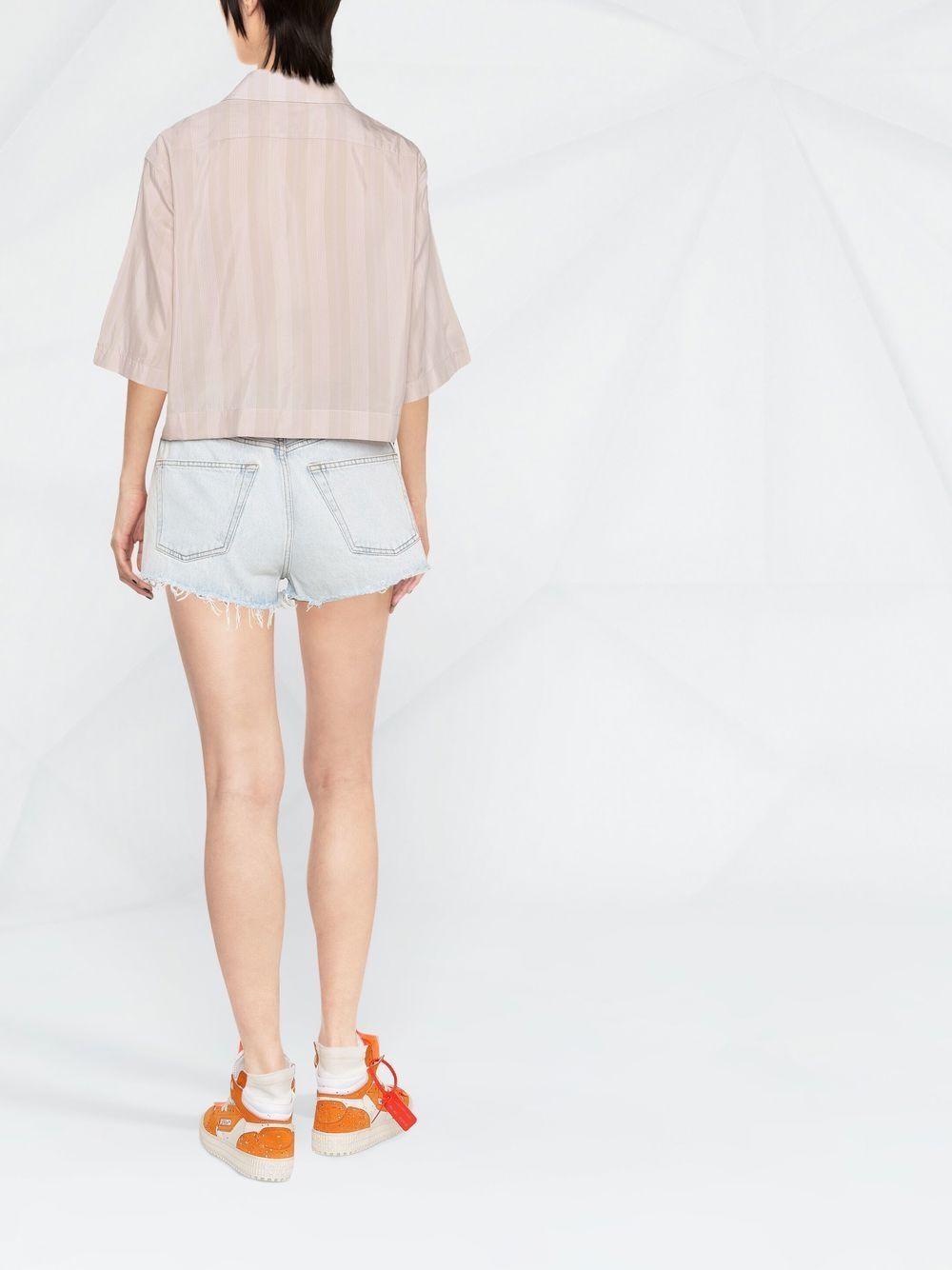 Off-White raw-edge denim shorts Women