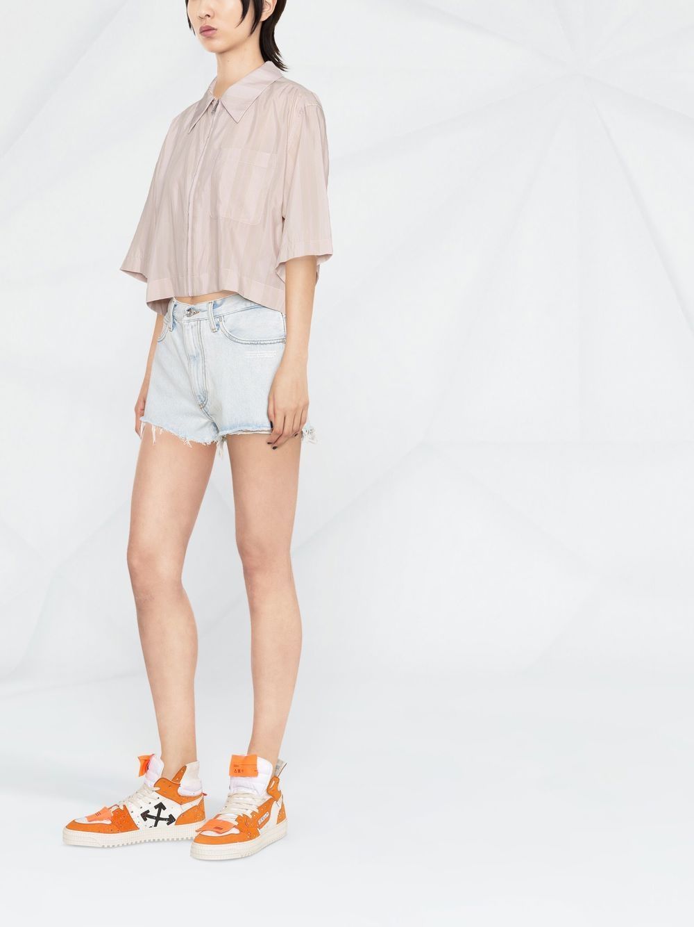 Off-White raw-edge denim shorts Women