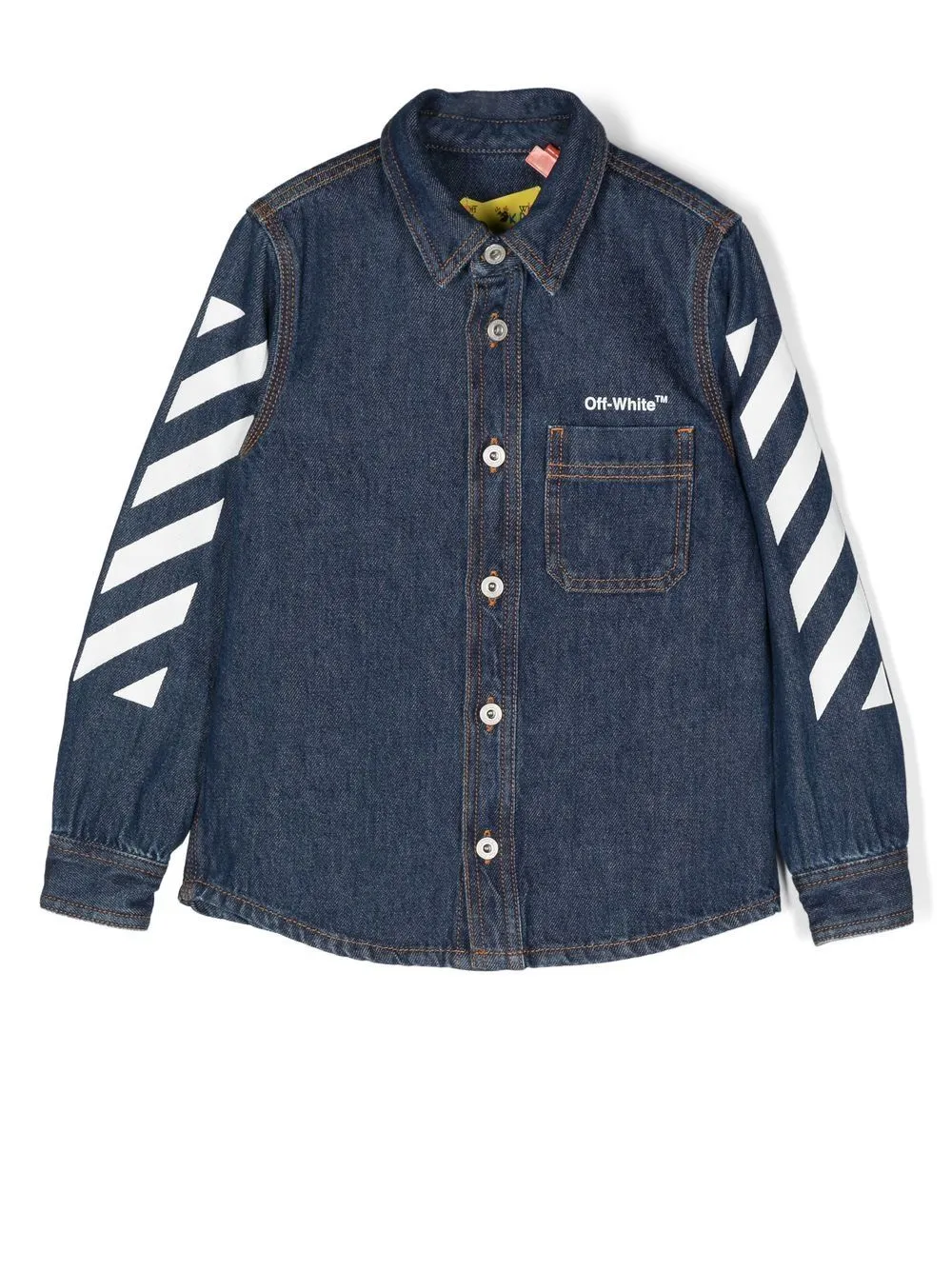 Off-White Kids Shirt met logoprint - Blauw