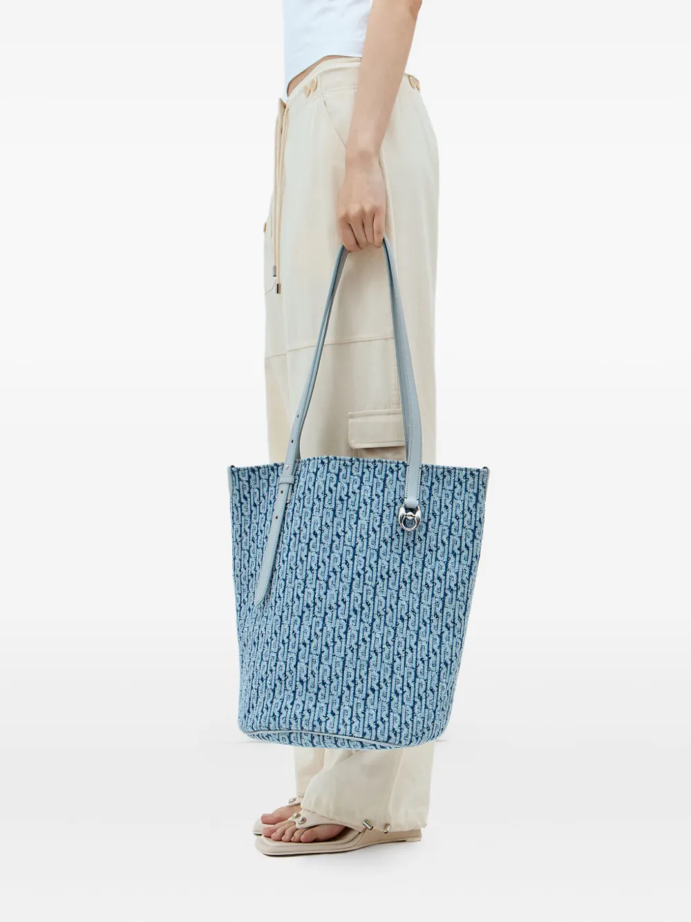 Rabanne Shopper met jacquard Blauw