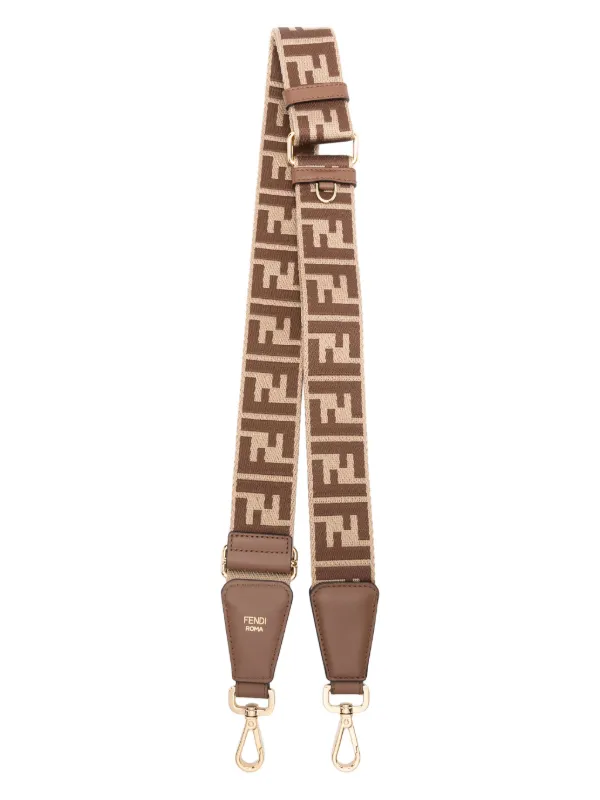 FENDI FF jacquard Canvas Shoulder Strap Brown FARFETCH IE