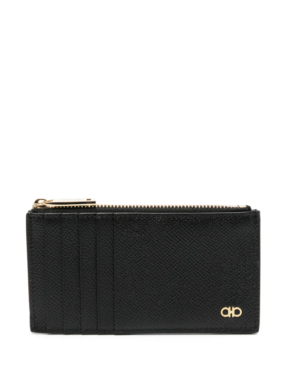 Ferragamo Gancini Leather Cardholder In Black