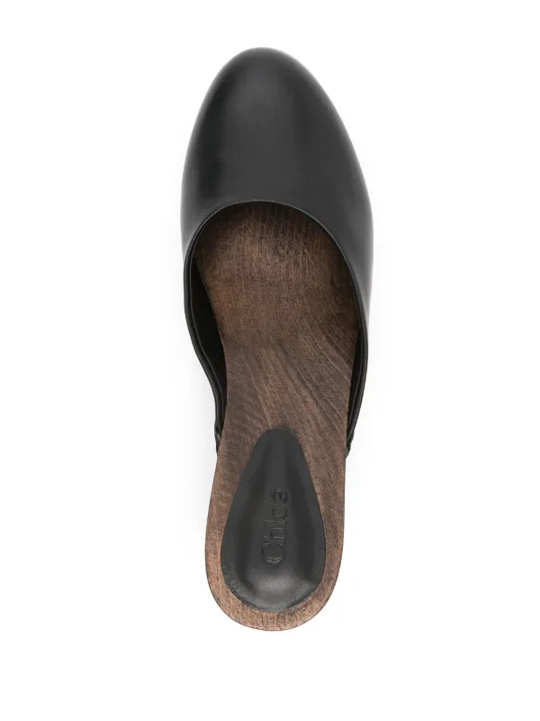 Chloé Judith 40mm Leather Mules | Black | FARFETCH