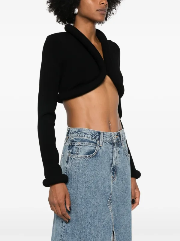 Jean Paul GAULTIER　カーディガン Jean Paul Gaultier padded-trim Cropped Cardigan | Black