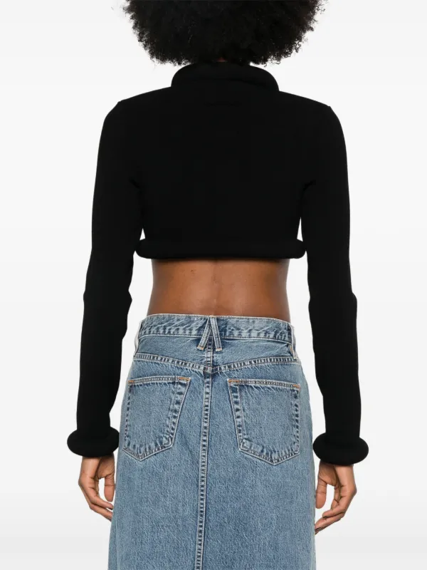 Jean Paul Gaultier padded-trim Cropped Cardigan | Black