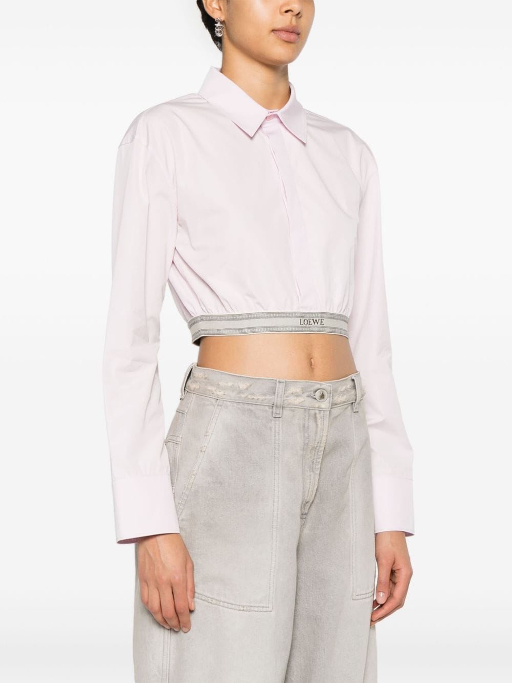 Cheap LOEWE cropped poplin shirt Women