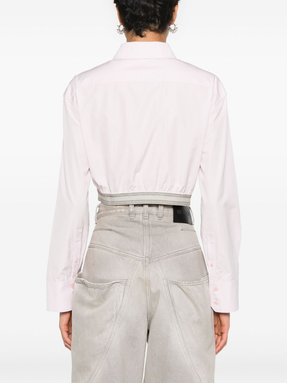 Shop Loewe Cropped Poplin Shirt In Pink