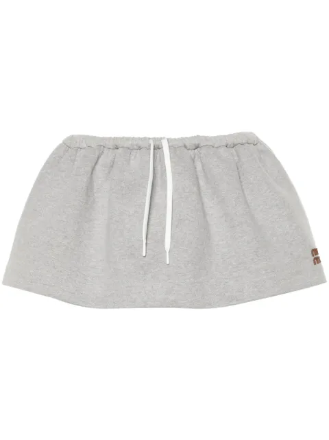 Miu Miu logo-patch cotton skirt