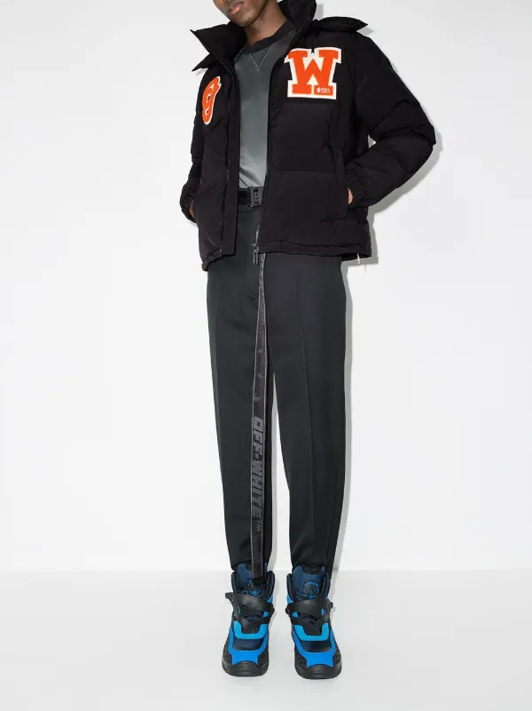 Off-White logo-patch Puffer Coat | Black | FARFETCH