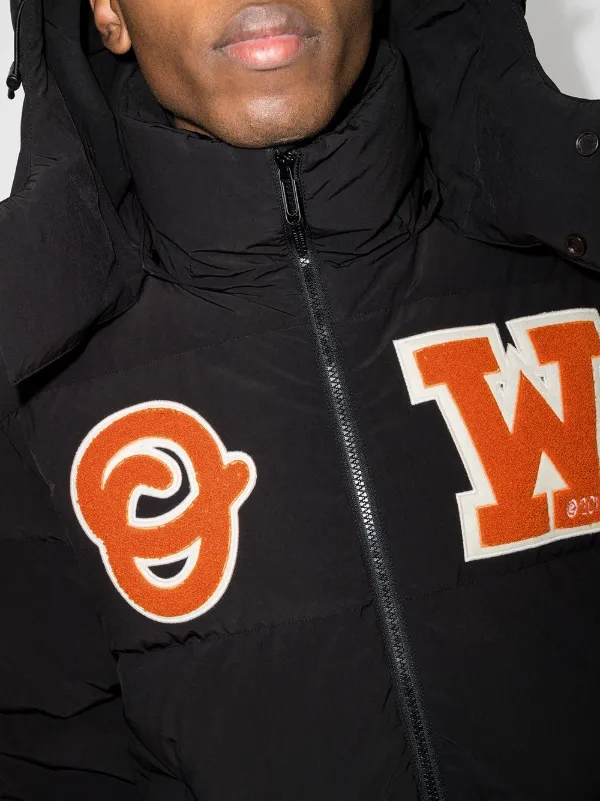 Off-White logo-patch Puffer Coat | Black | FARFETCH