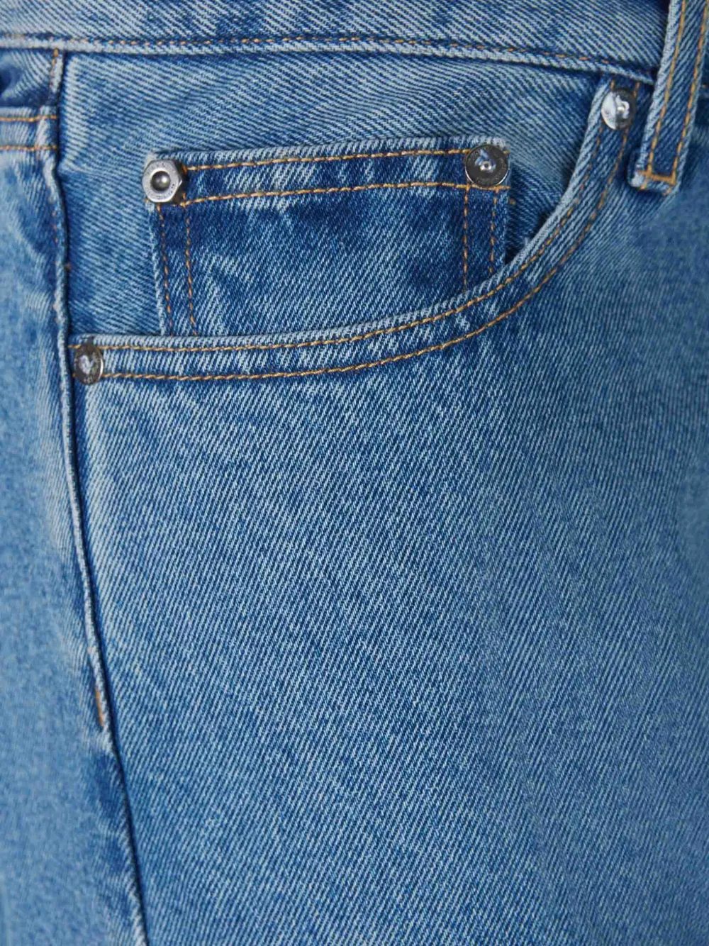  Off-white Diag-stripe Print Slim Fit Jeans - Blue 