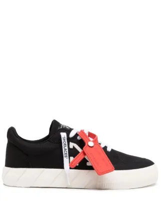 Off White Low Vulcanized Canvas Sneakers Black FARFETCH