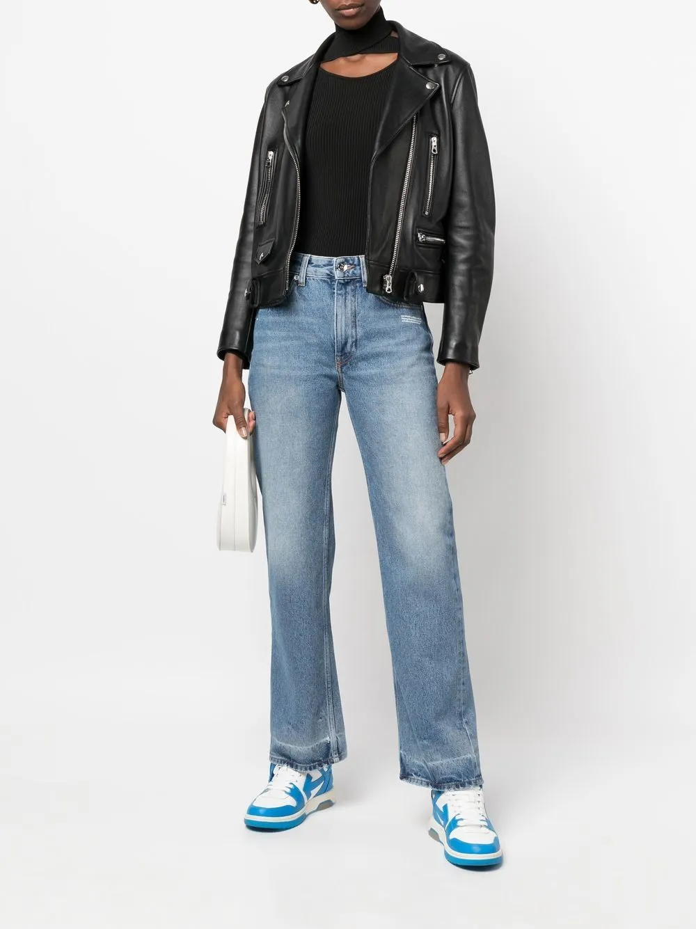  Off-white Logo-patch Straight-leg Jeans - Blue 