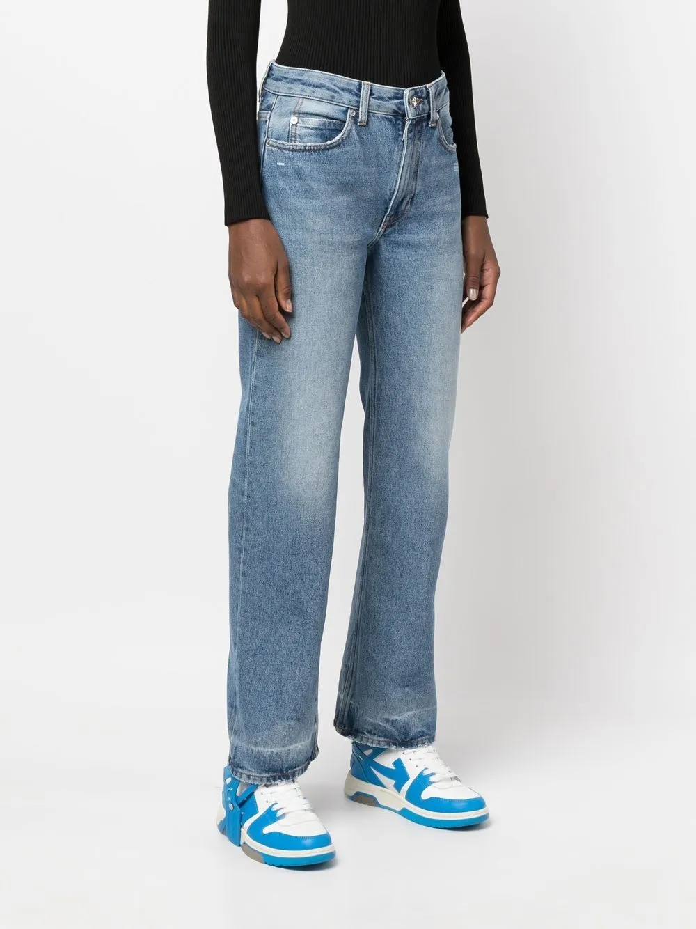 Off-White Jeans met logopatch Blauw