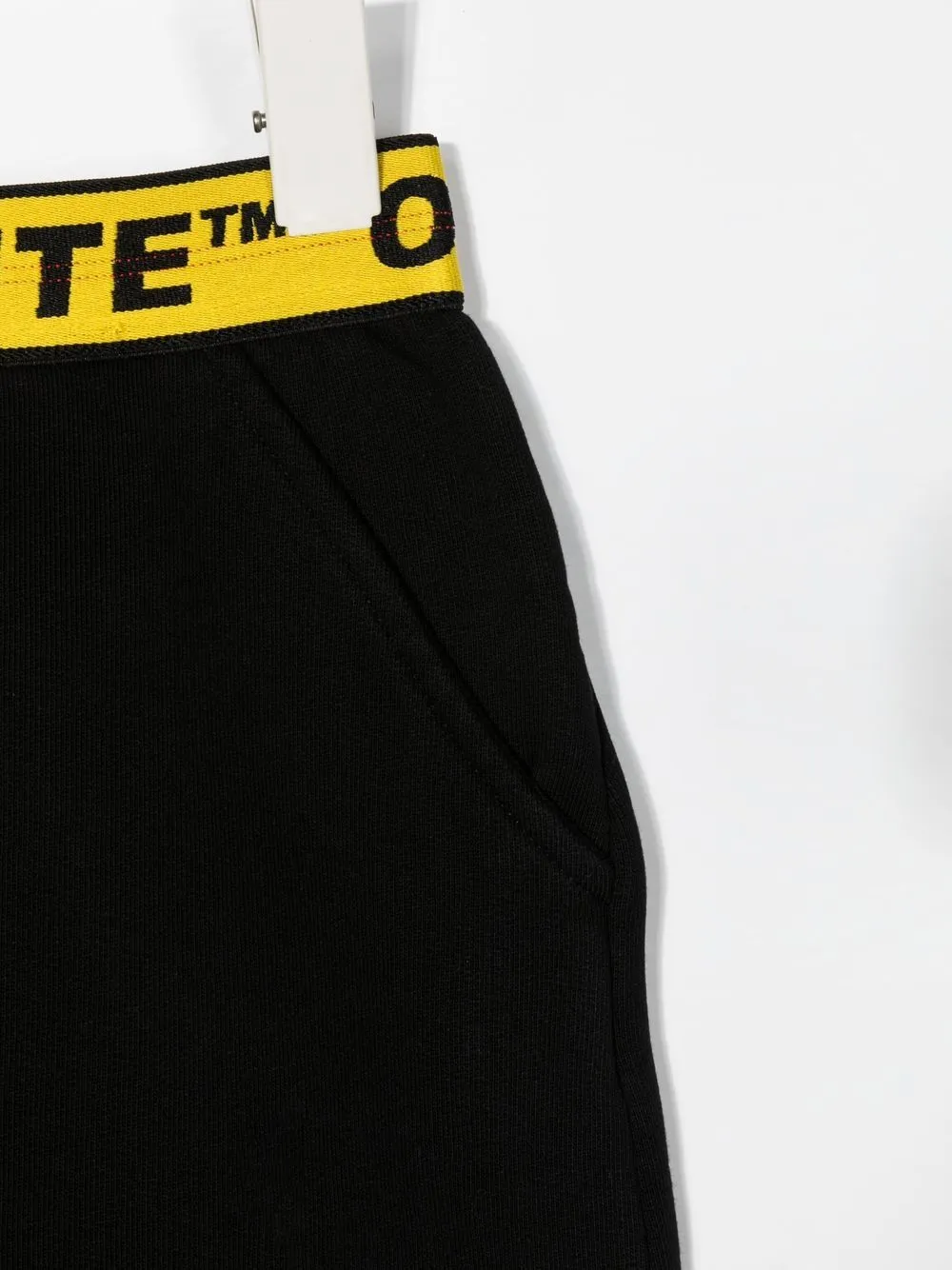 Shop Off-white Logo-waistband Cotton Skirt In 1018 Black Yellow
