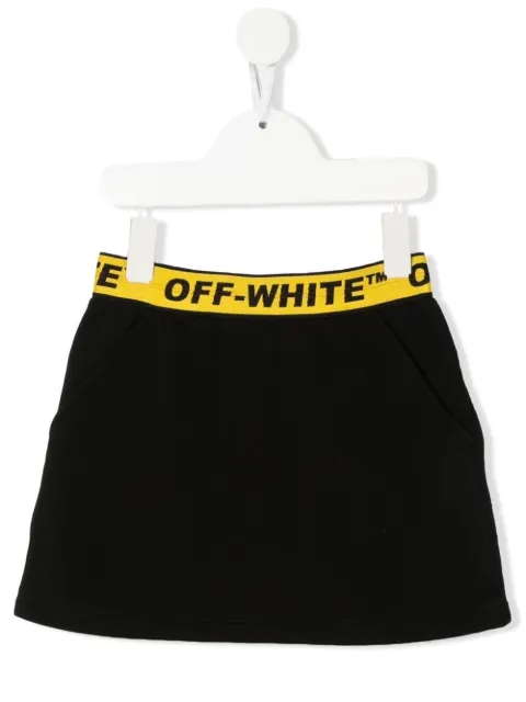 Off-White Kids logo-waistband cotton skirt