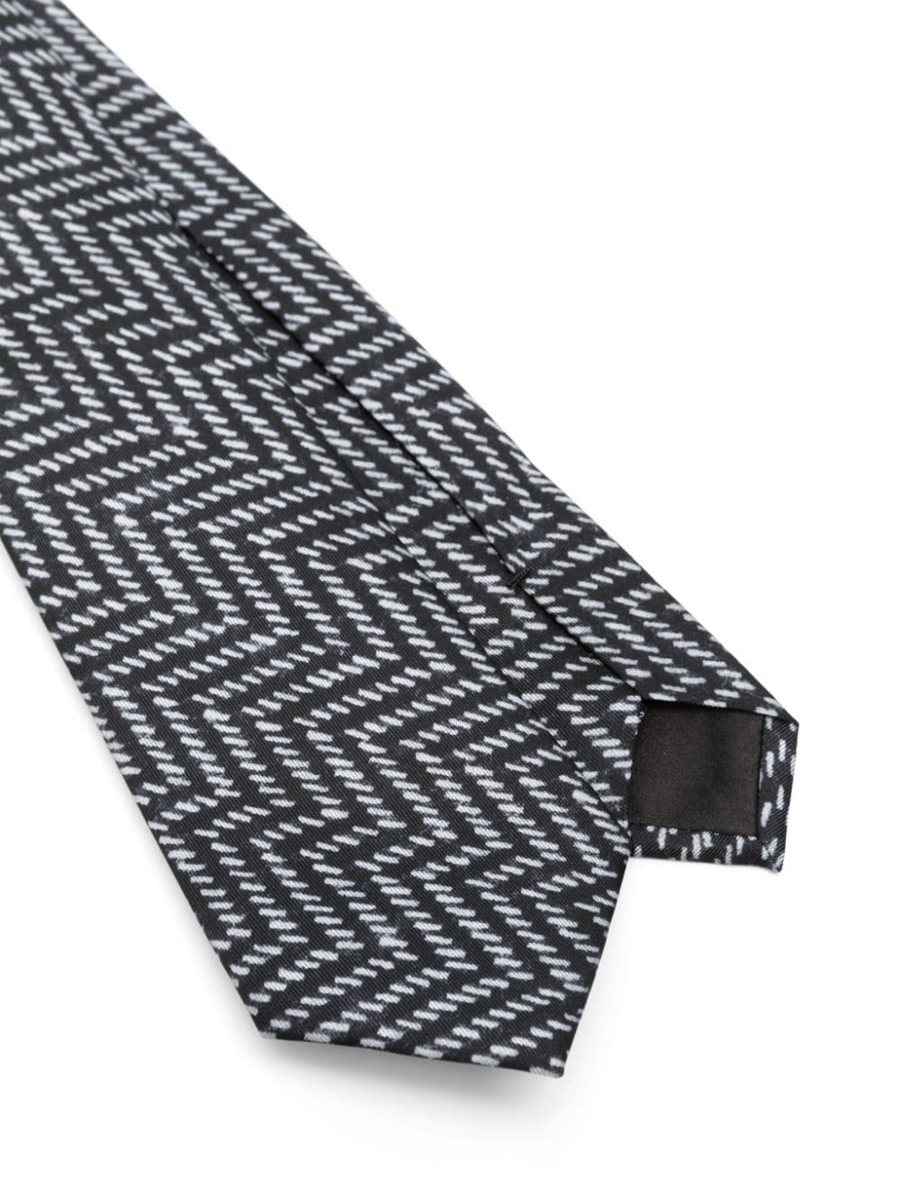 Shop Giorgio Armani Patterned-jacquard Tie In Black