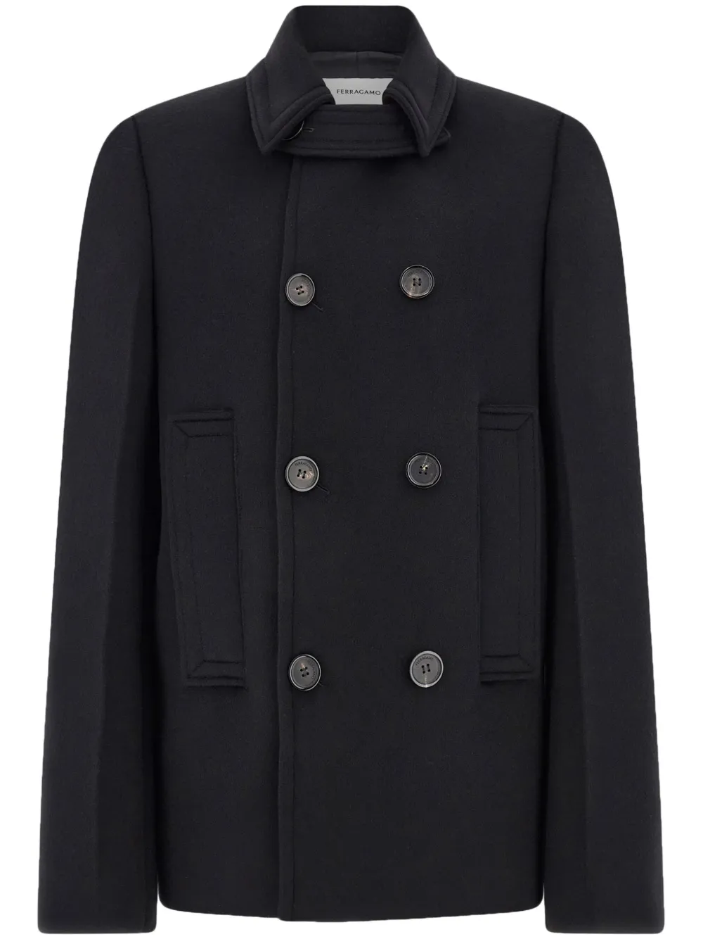 Ferragamo virgin wool-blend peacoat - Black