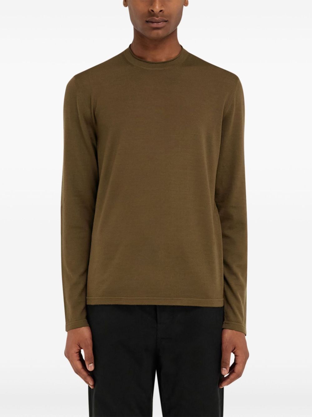 Shop Ferragamo Fine-knit Sweater In Green