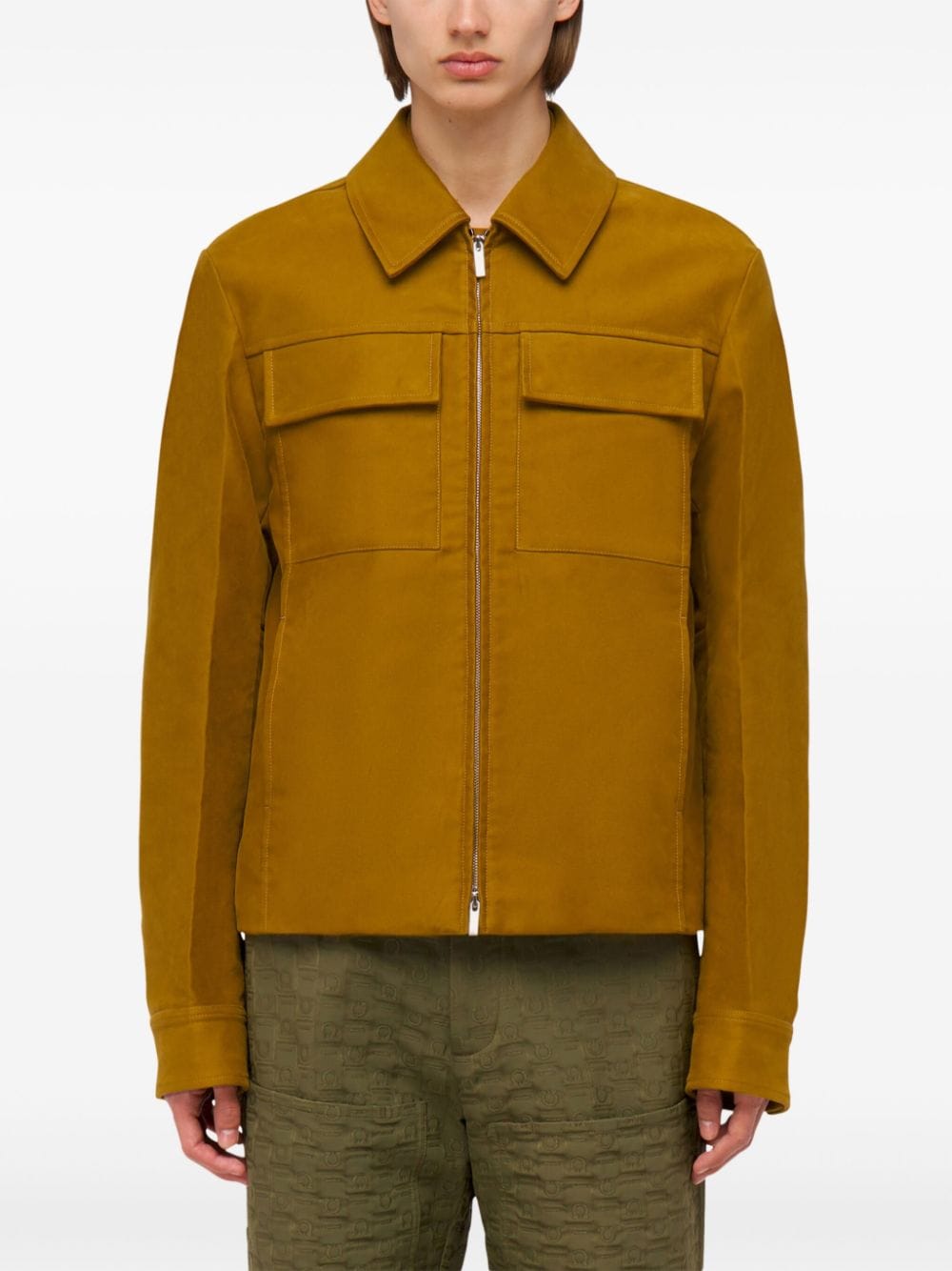 Shop Ferragamo Pockets-detail Cotton Jacket In Brown