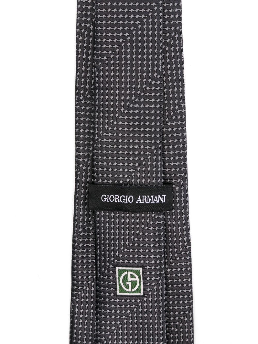 Shop Giorgio Armani Patterned-jacquard Tie In Grey