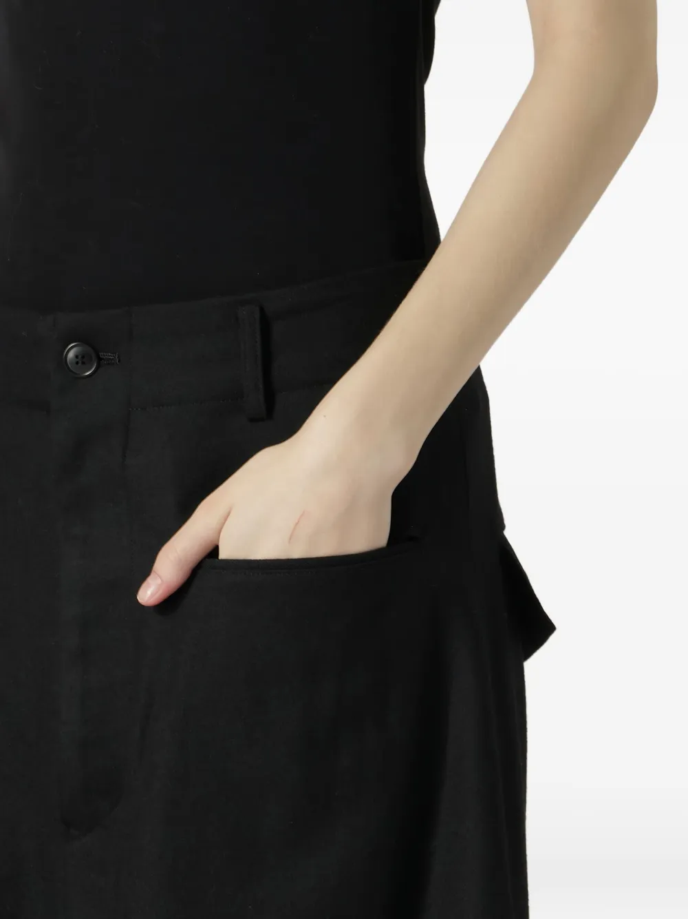 Yohji Yamamoto Broek met riemlussen Zwart