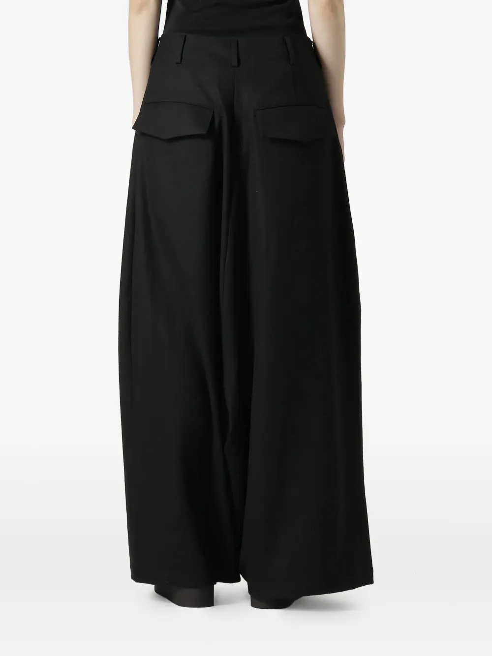 Yohji Yamamoto Broek met riemlussen Zwart