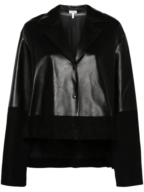 LOEWE Anagram-debossed leather blazer