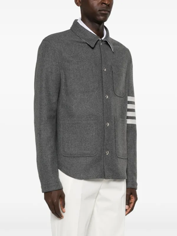 Thom Browne 4BAR シャツジャケット | グレー | FARFETCH JP