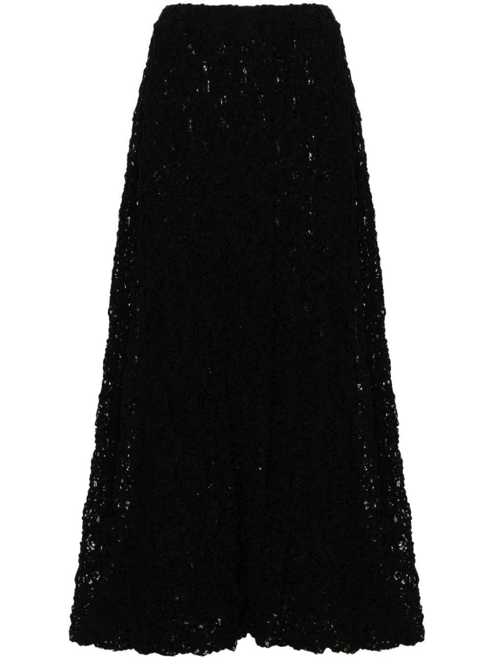 lace-embroidered midi skirt