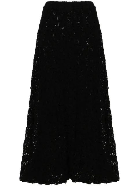 Jil Sander falda midi con encaje bordado