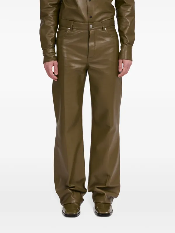 Ferragamo Leather straight-leg Trousers | Green | FARFETCH Ferragamo Leather straight-leg Trousers | Green | FARFETCH