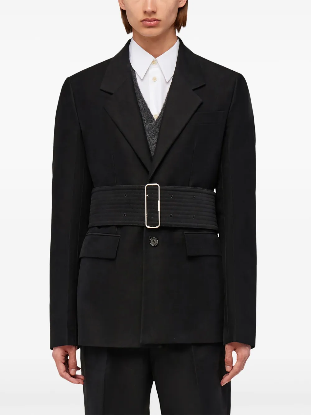 Ferragamo Blazer met enkele rij knopen Zwart