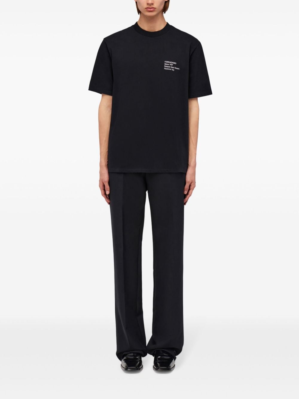 Shop Ferragamo Graphic-print T-shirt In Black