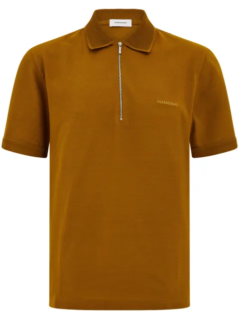 Ferragamo zip collar polo