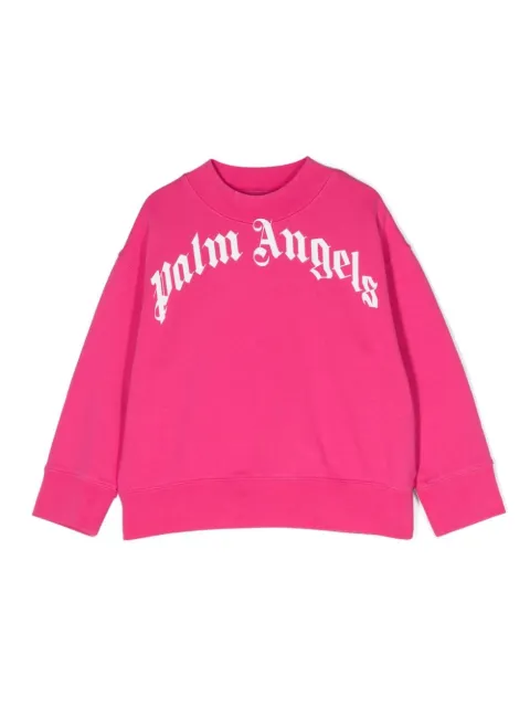 Palm Angels Kids logo-print organic cotton sweatshirt