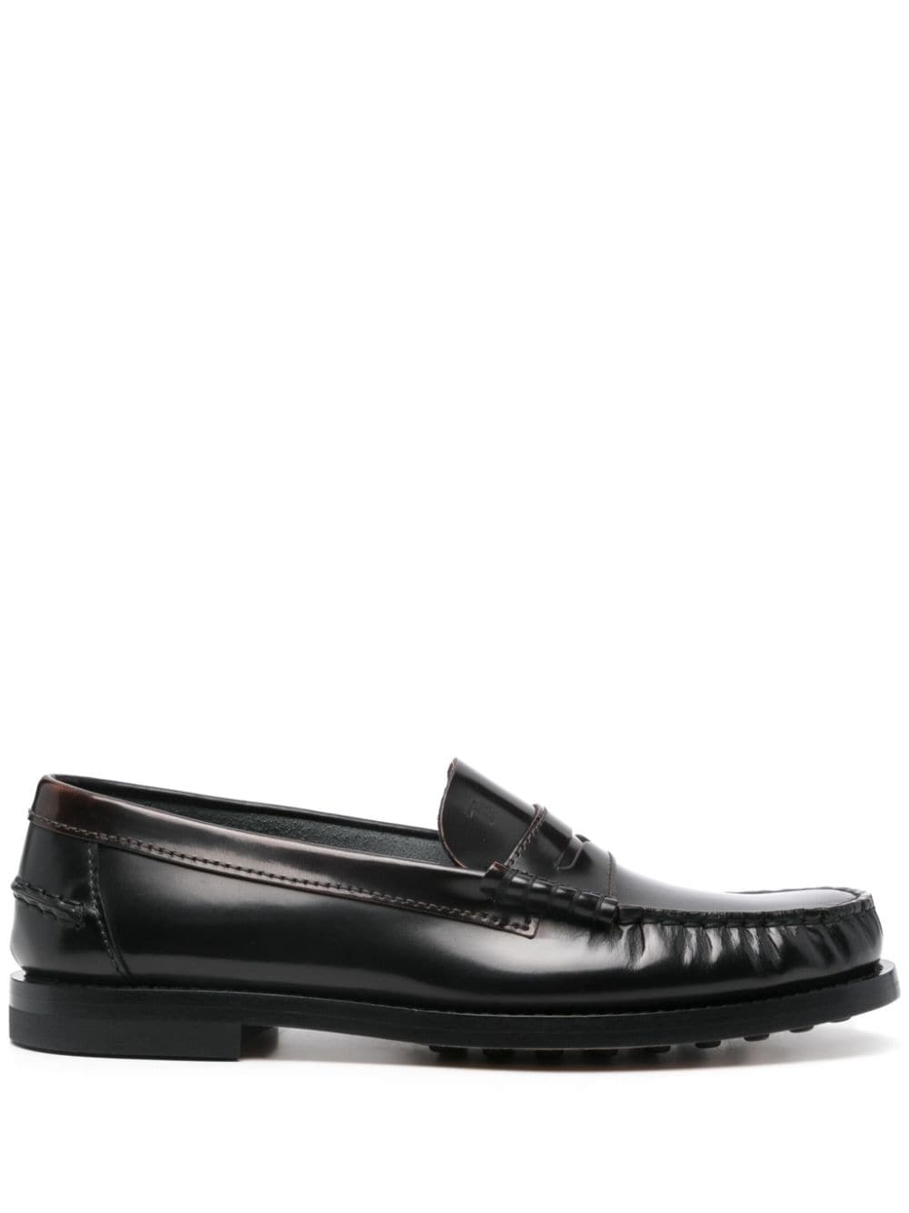 Tod's gathered-detail loafers Brown