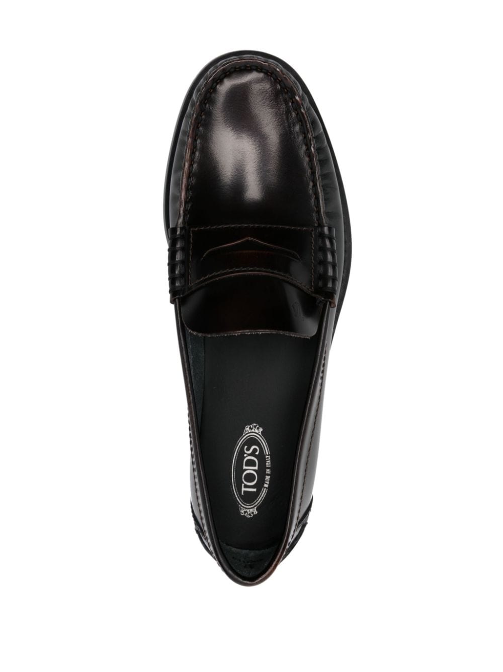 Shop Tod's Gathered-detail Loafers In Brown