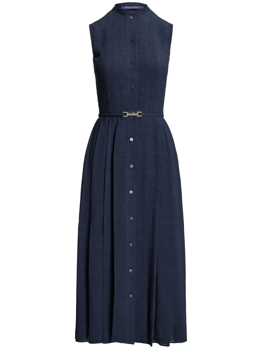 Ralph Lauren Collection Mouwloze jurk met ceintuur Blauw