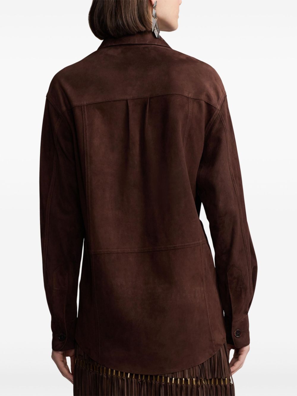 Shop Ralph Lauren Buttoned Long-sleeve Shirt In Brown